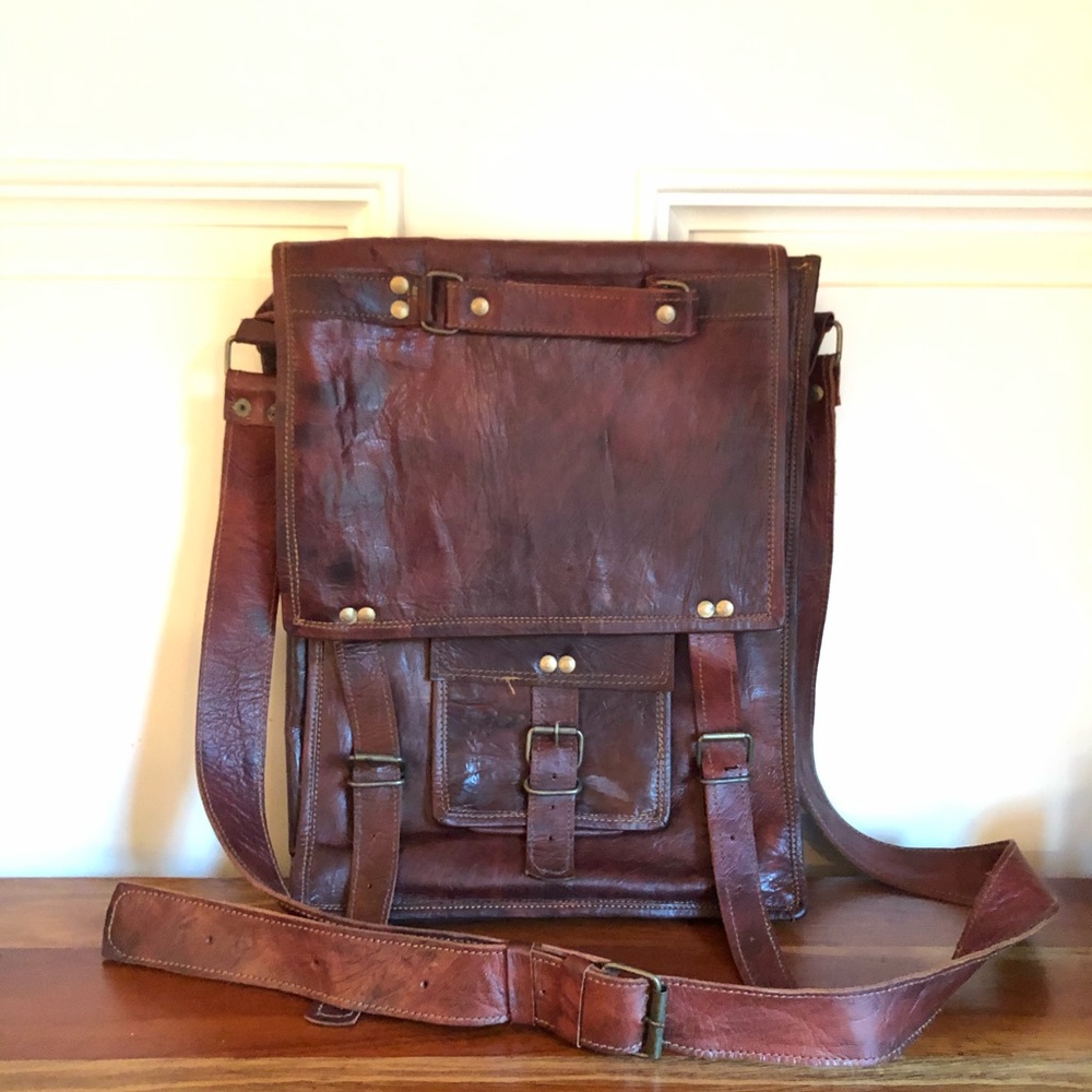 Leather postman bag